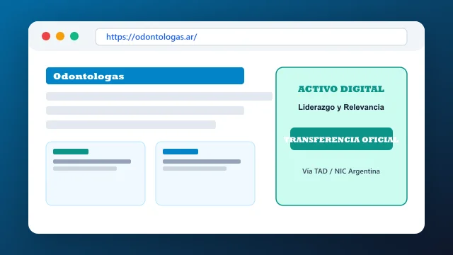 Ecosistema digital, branding y proceso de cesión registral formal de odontologas.ar