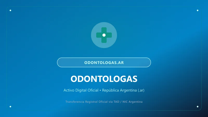 Identidad visual y presentación comercial del nombre de dominio odontologas.ar en venta